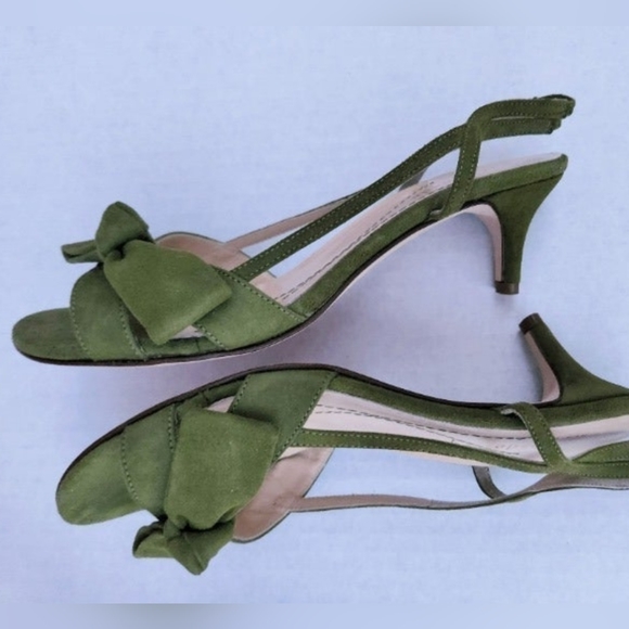 Kate Spade open toe heels (Moss Green /6M) Suade, Made in Italy, gently used - Picture 11 of 14